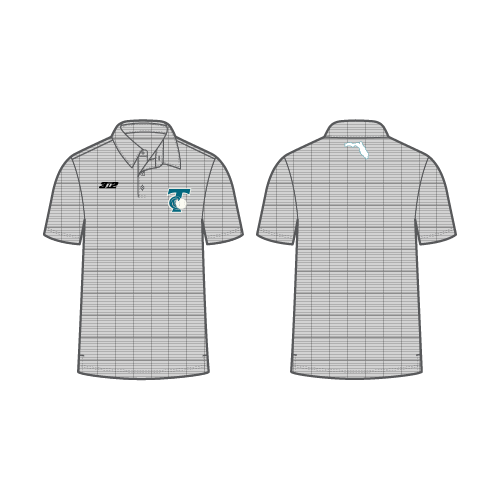 Tide Mens SS Polo - T Logo - Grey Stripe