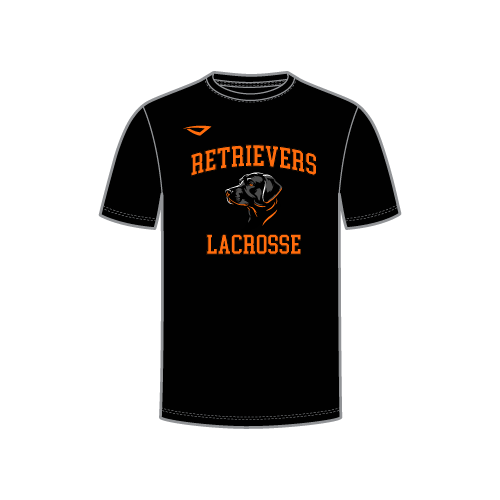 Retrievers Lacrosse Mens Sublimated SS Crew Neck Performance Shirt - Dog Logo - Black