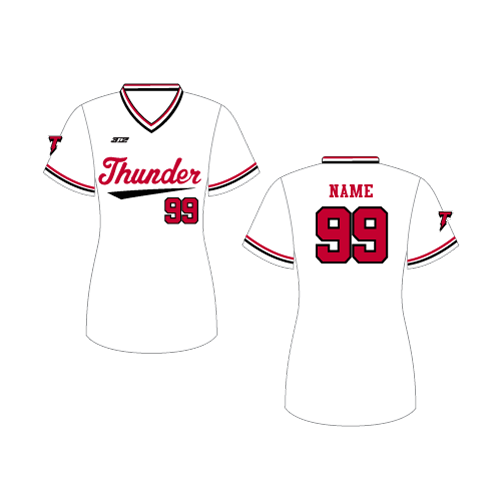 SJ Thunder Womens V Neck Jersey - White